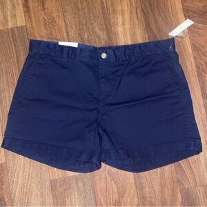 Gap Girlfriend Navy Blue  Shorts Size 12 Khaki Stretch 4" NWT